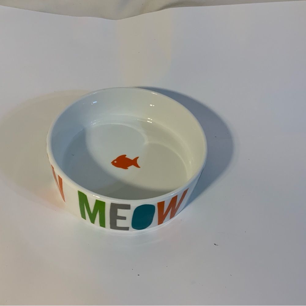 Fringe Studio Ceramic Cat Bowl Dish 5" Water Food A2